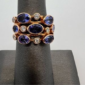 14k Rose Gold Diamond & Tanzanite Ring